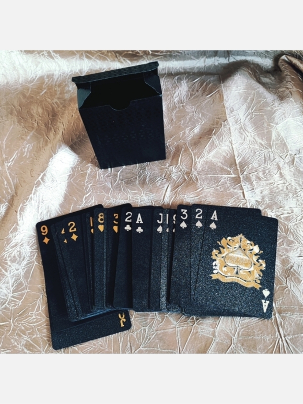 Fancy Elegant Deck of Playing Cards Waterproof Black Gold Foil Brand NEW Casino